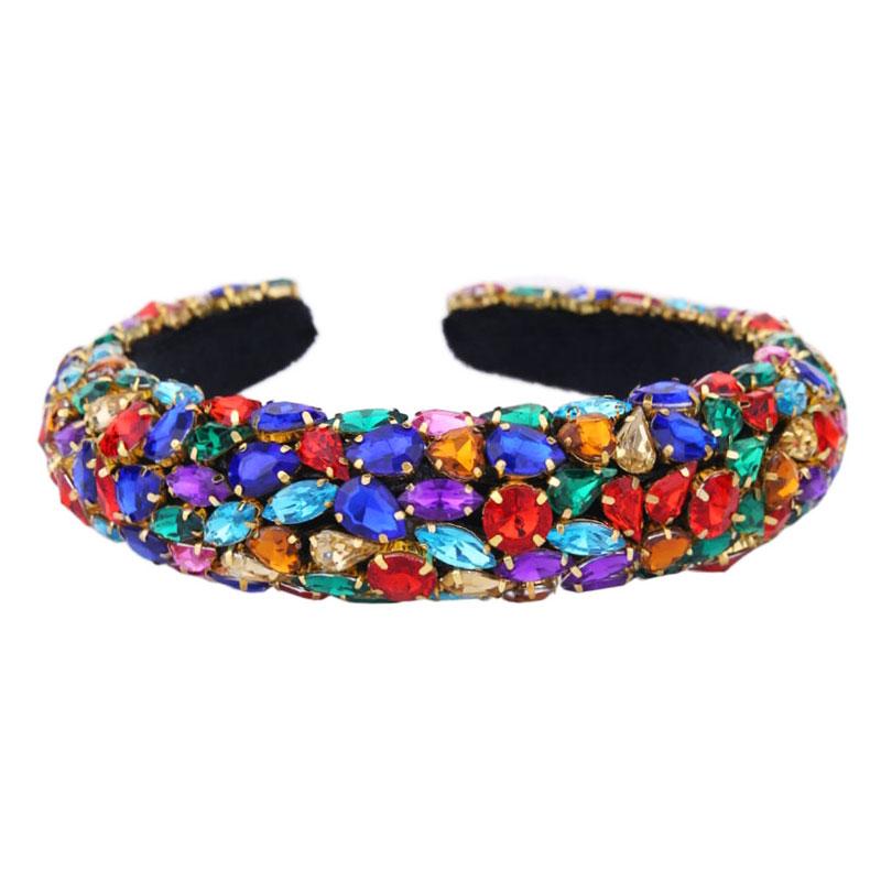 Shiny Water Droplets Cloth Inlay Rhinestones Hair Band display picture 6
