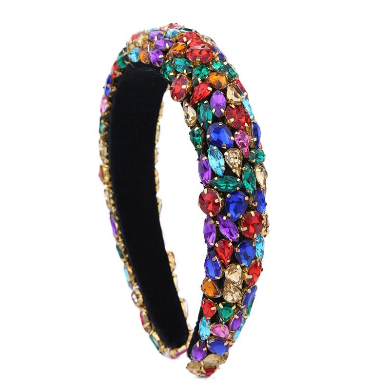 Shiny Water Droplets Cloth Inlay Rhinestones Hair Band display picture 3