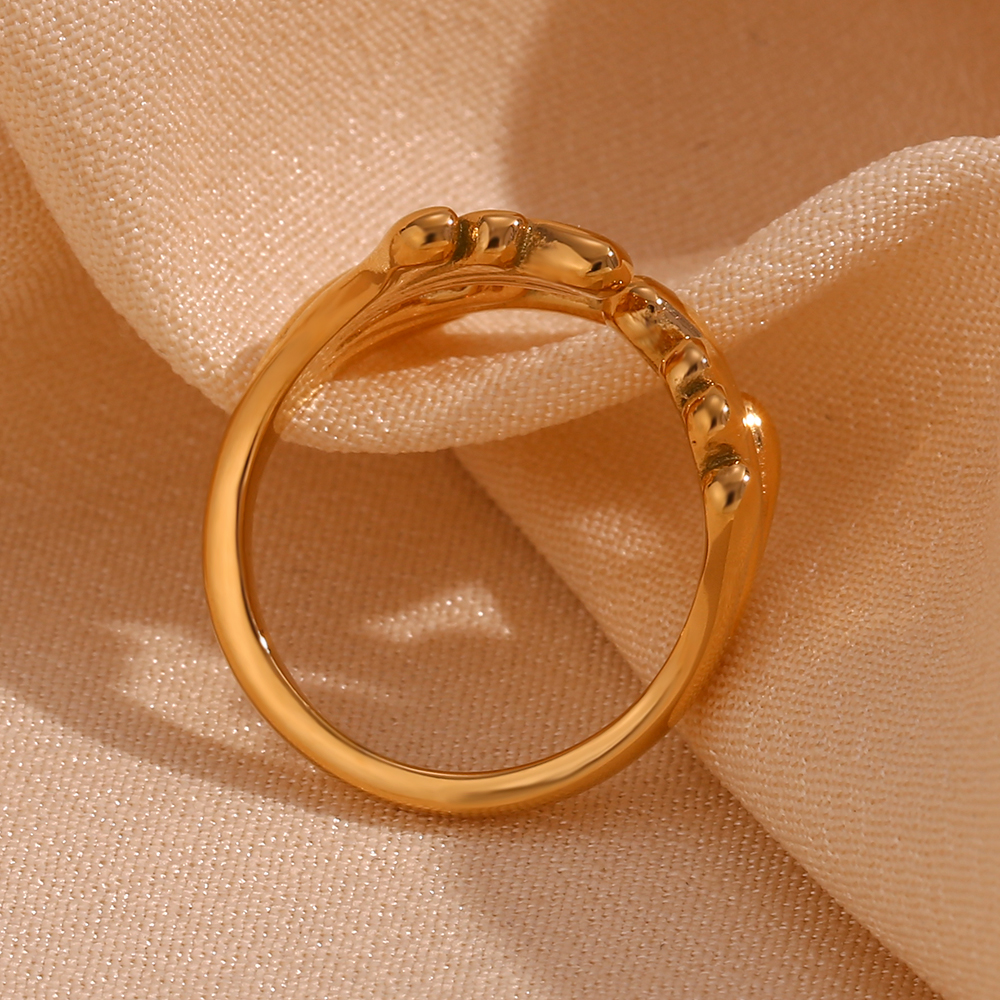 Retro Classic Style Roman Style Solid Color Stainless Steel Plating 18k Gold Plated Open Rings display picture 10