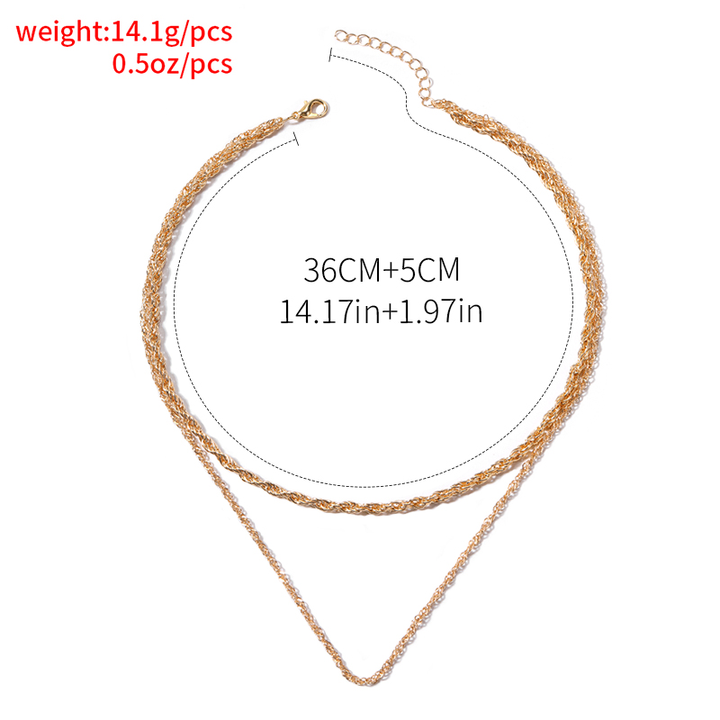 Simple Style Solid Color Alloy Women's Double Layer Necklaces display picture 6