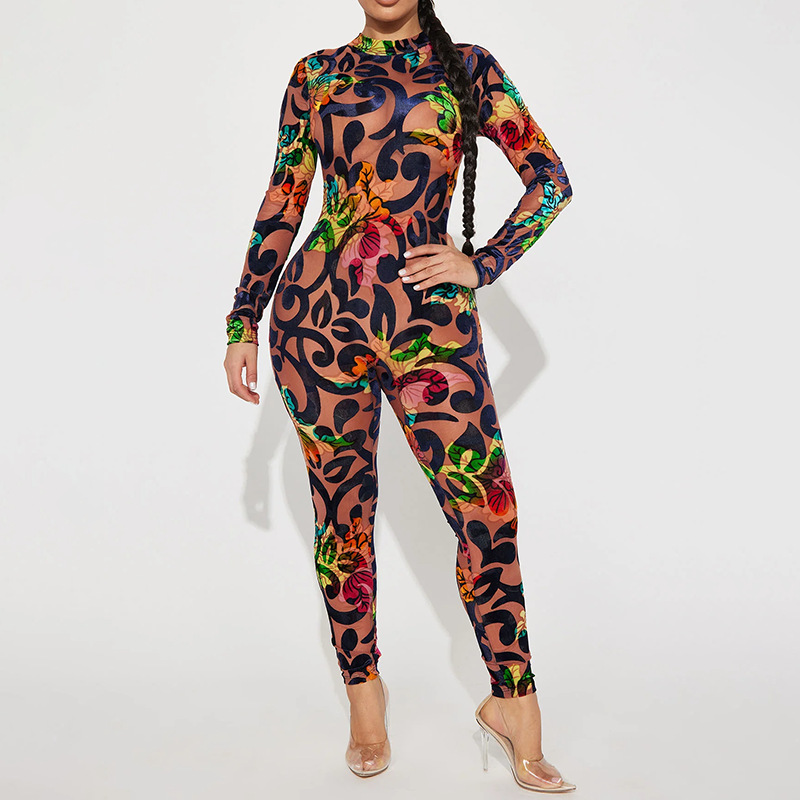 Women's Nightclub Street Sexy Printing Full Length Printing Jumpsuits display picture 1