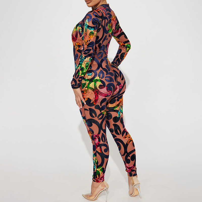 Women's Nightclub Street Sexy Printing Full Length Printing Jumpsuits display picture 2