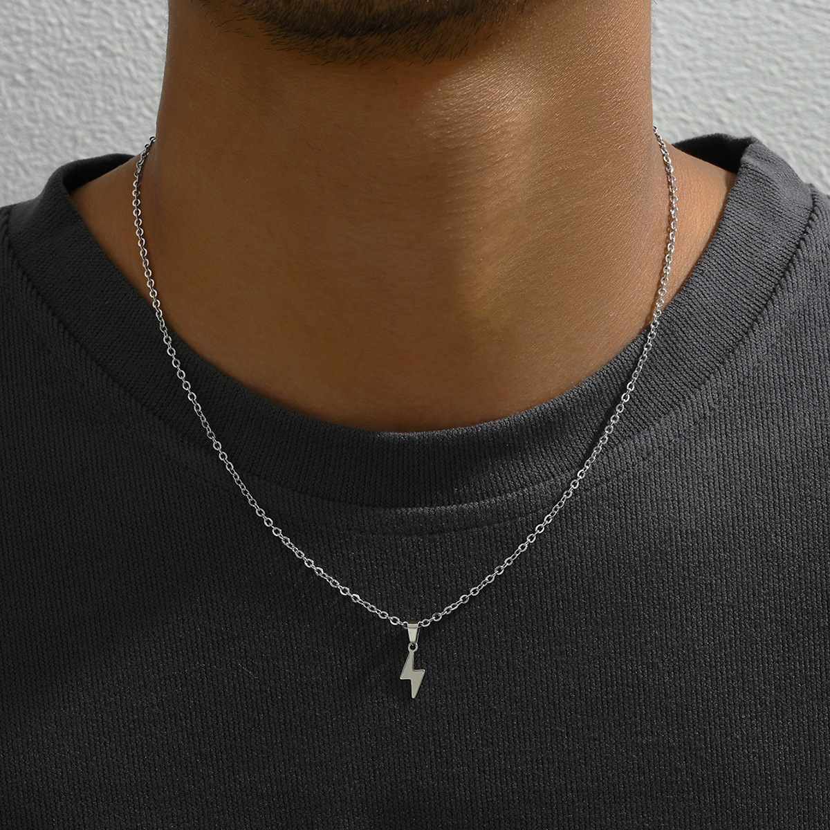 Simple Style Lightning Titanium Steel Plating Unisex Pendant Necklace Long Necklace display picture 8