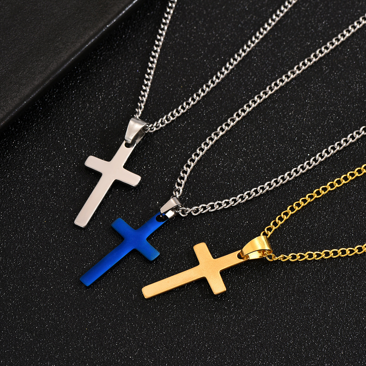 Einfacher Stil Kreuzen Titan Stahl Überzug Männer Halskette Mit Anhänger display picture 2