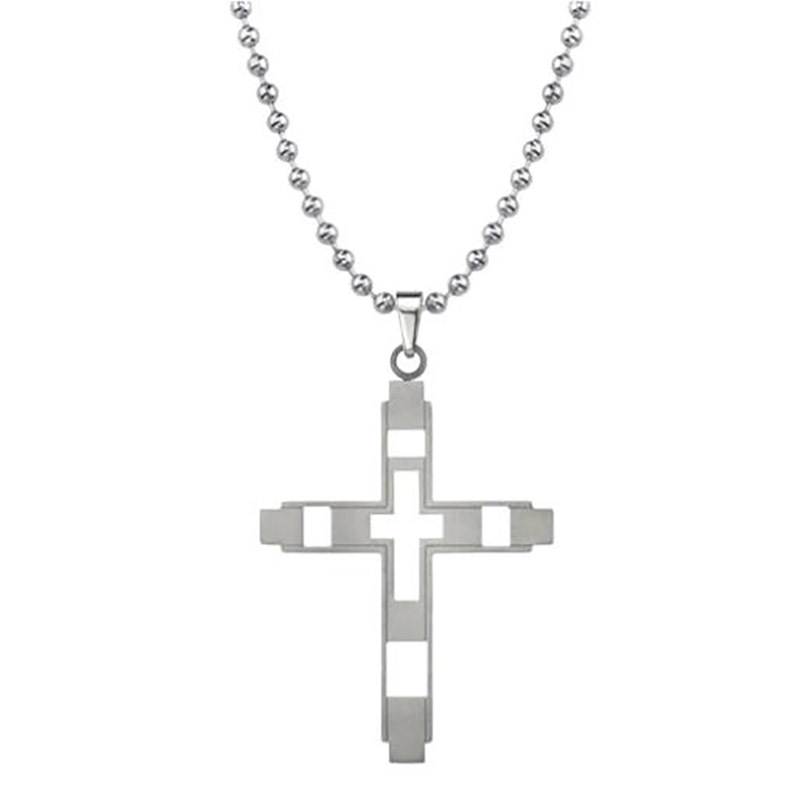 Simple Style Cross Titanium Steel Plating Men's Pendant Necklace display picture 8