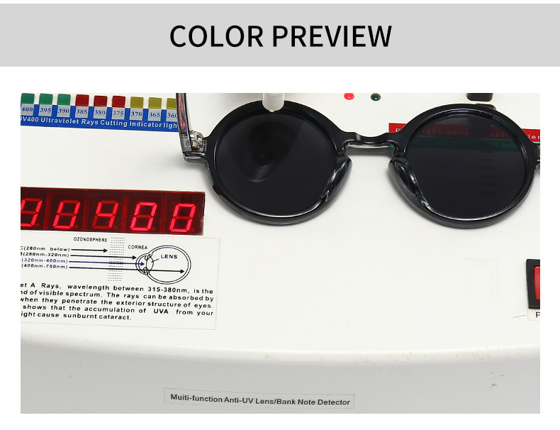 Ig Style Gradient Color Solid Color Pc Round Frame Full Frame Glasses display picture 3