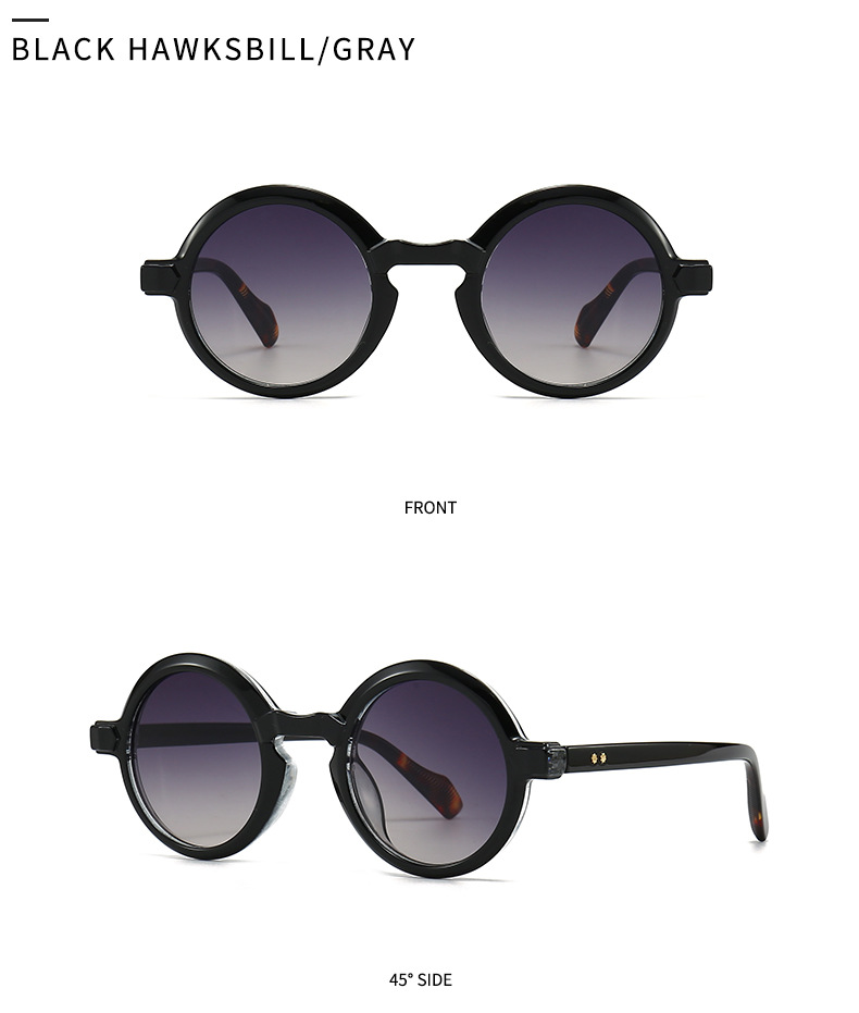 Ig Style Gradient Color Solid Color Pc Round Frame Full Frame Glasses display picture 13