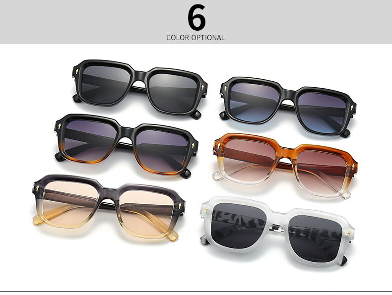 Simple Style Gradient Color Pc Square Full Frame Glasses display picture 2