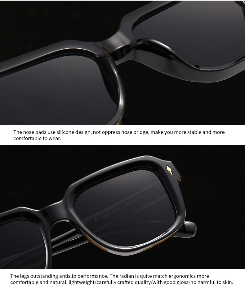 Simple Style Gradient Color Pc Square Full Frame Glasses display picture 19