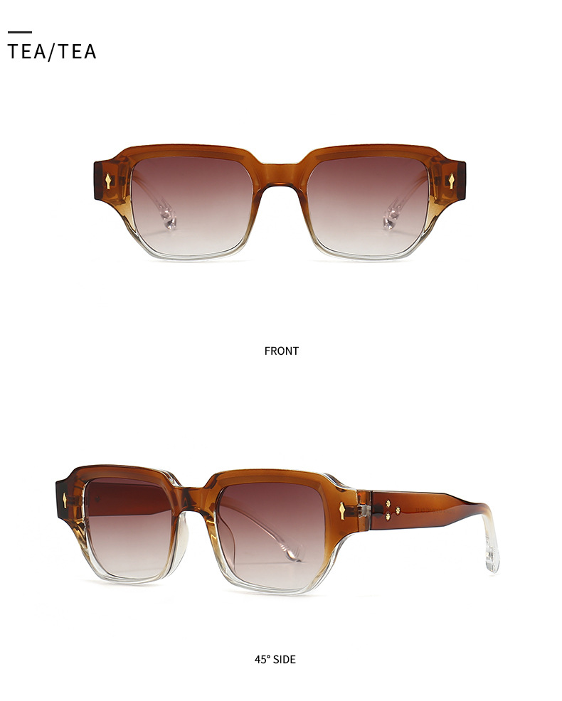 Simple Style Gradient Color Solid Color Leopard Pc Square Full Frame Glasses display picture 11