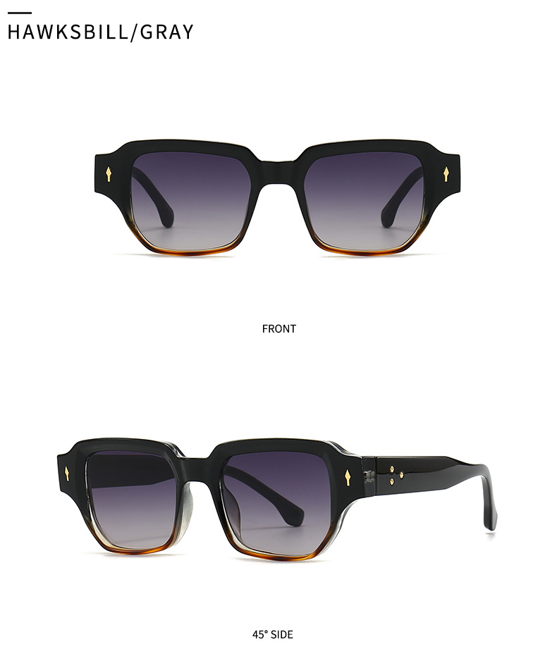 Simple Style Gradient Color Solid Color Leopard Pc Square Full Frame Glasses display picture 13