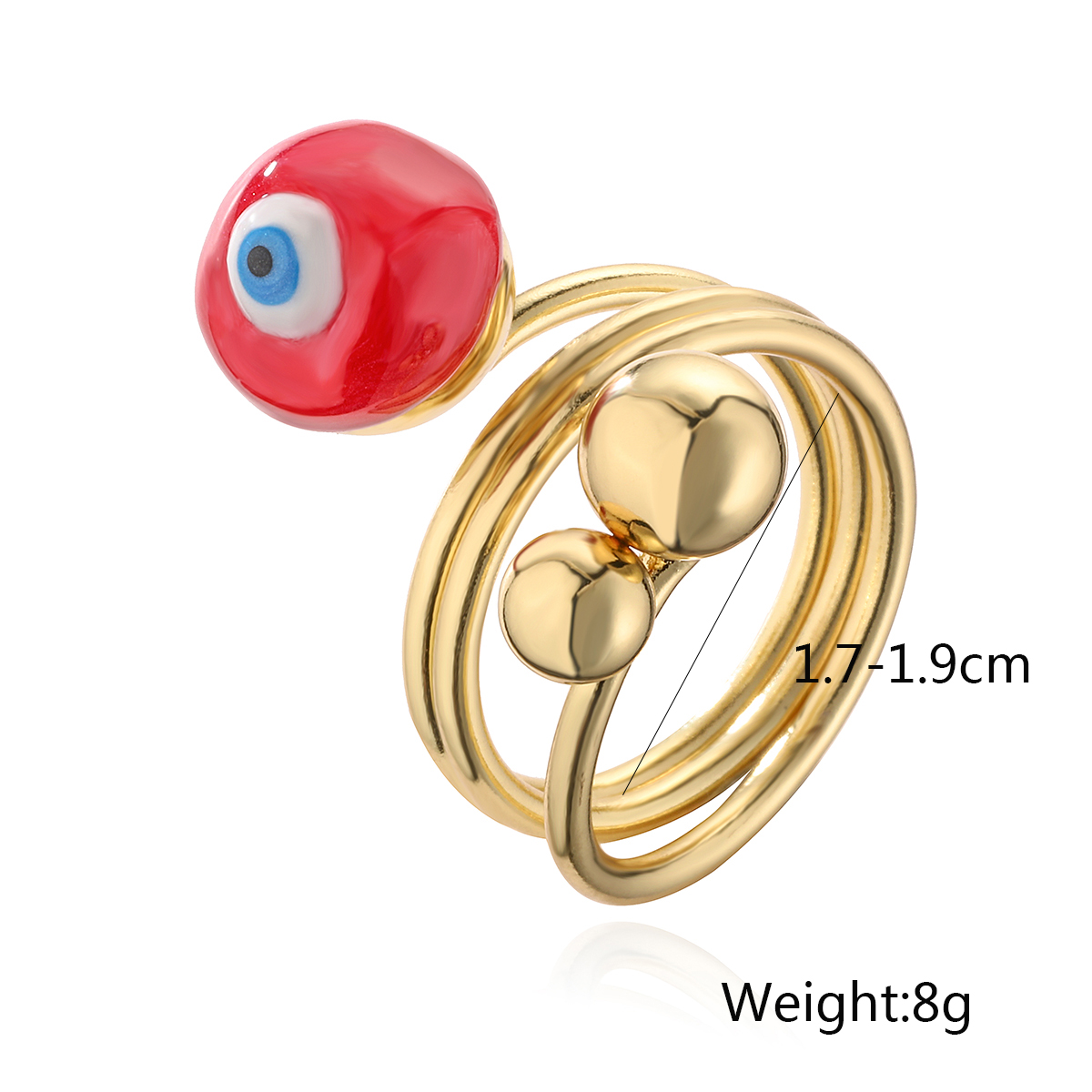 Simple Style Streetwear Devil's Eye Copper Enamel Plating 18k Gold Plated Open Rings display picture 1