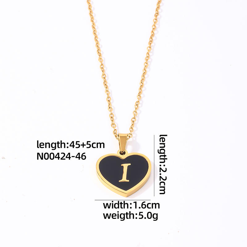 304 Stainless Steel Gold Plated Simple Style Plating Inlay Letter Heart Shape Shell Pendant Necklace display picture 20