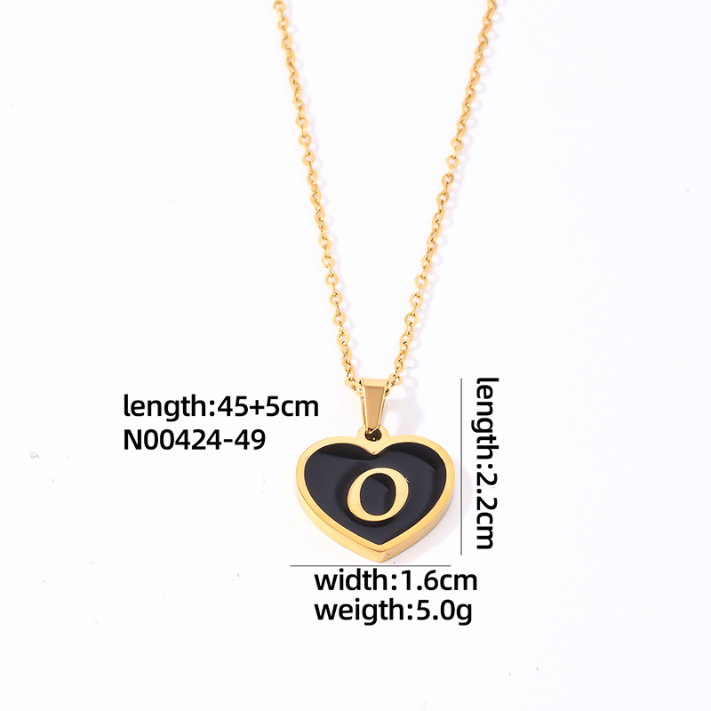 304 Stainless Steel Gold Plated Simple Style Plating Inlay Letter Heart Shape Shell Pendant Necklace display picture 22