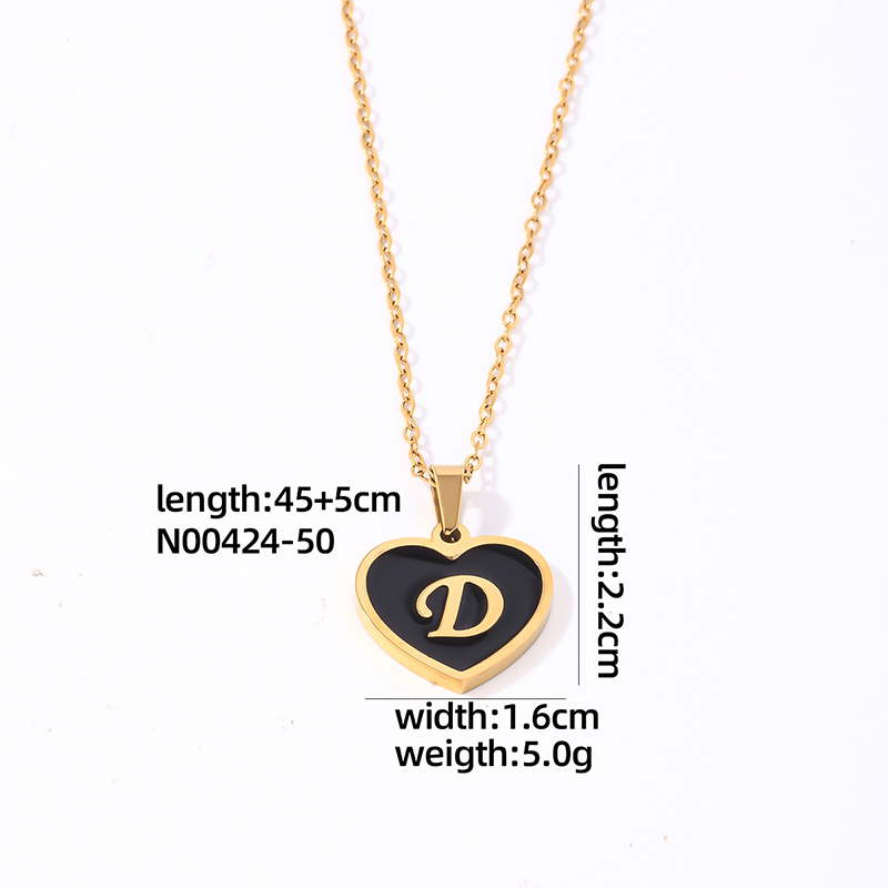 304 Stainless Steel Gold Plated Simple Style Plating Inlay Letter Heart Shape Shell Pendant Necklace display picture 24