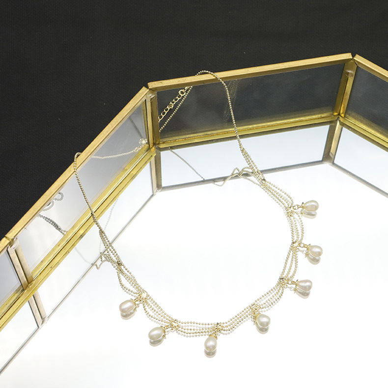 Elegant Quaste Kupfer Überzug Inlay Perle 18 Karat Vergoldet Halskette display picture 1