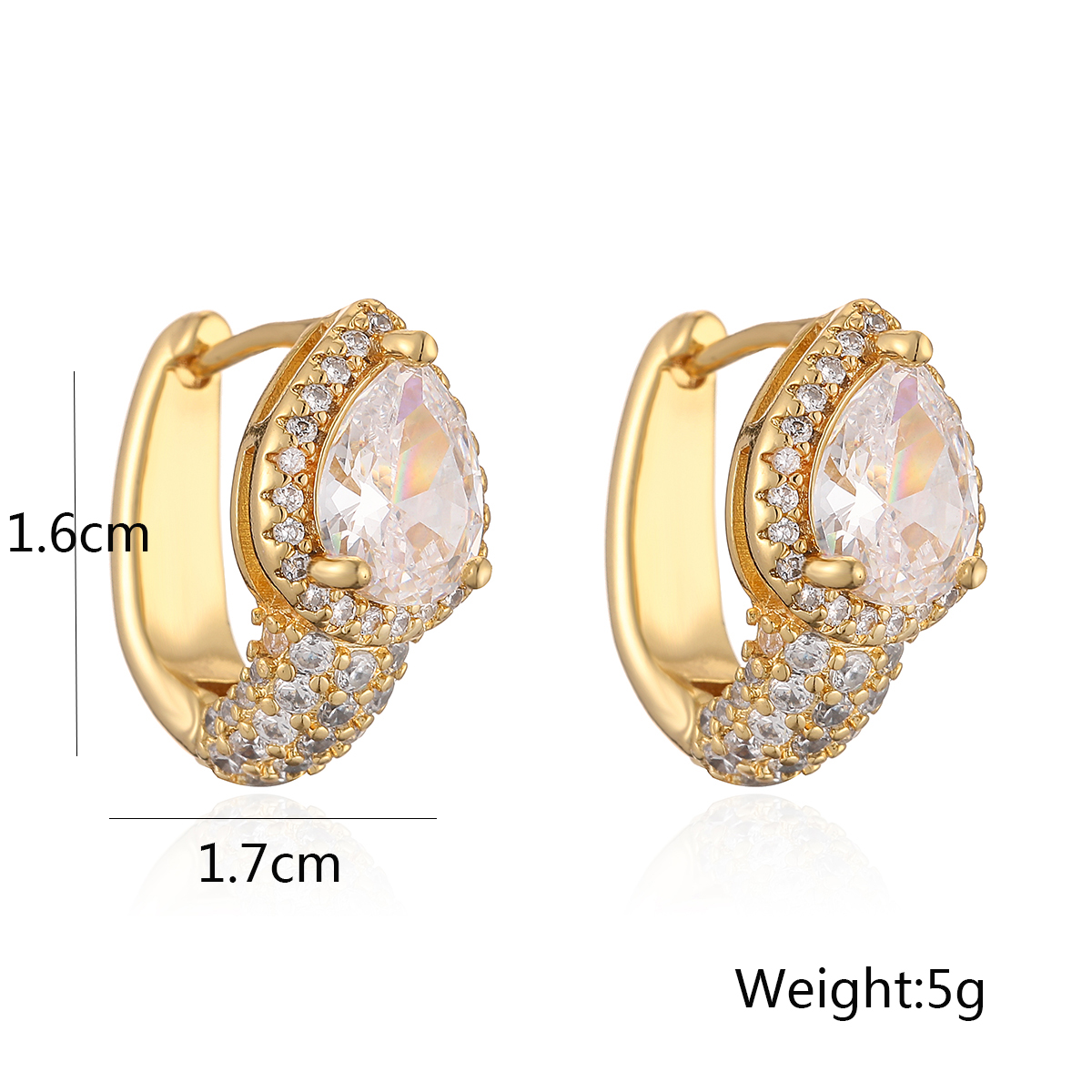 1 Pair Basic Classic Style Geometric Owl Plating Inlay Copper Zircon 18k Gold Plated Hoop Earrings display picture 1