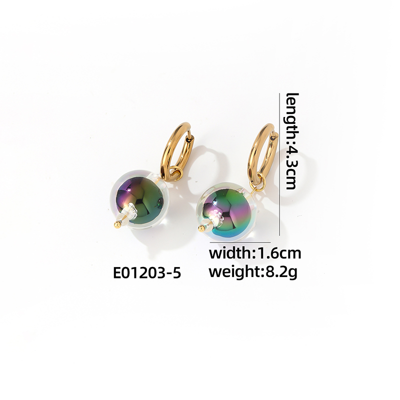 1 Pair Casual Cute Sweet Round Plating Copper Drop Earrings display picture 2
