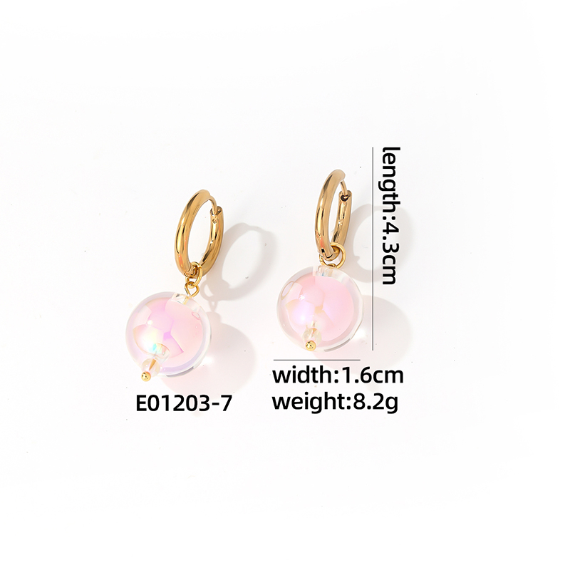 1 Pair Casual Cute Sweet Round Plating Copper Drop Earrings display picture 10
