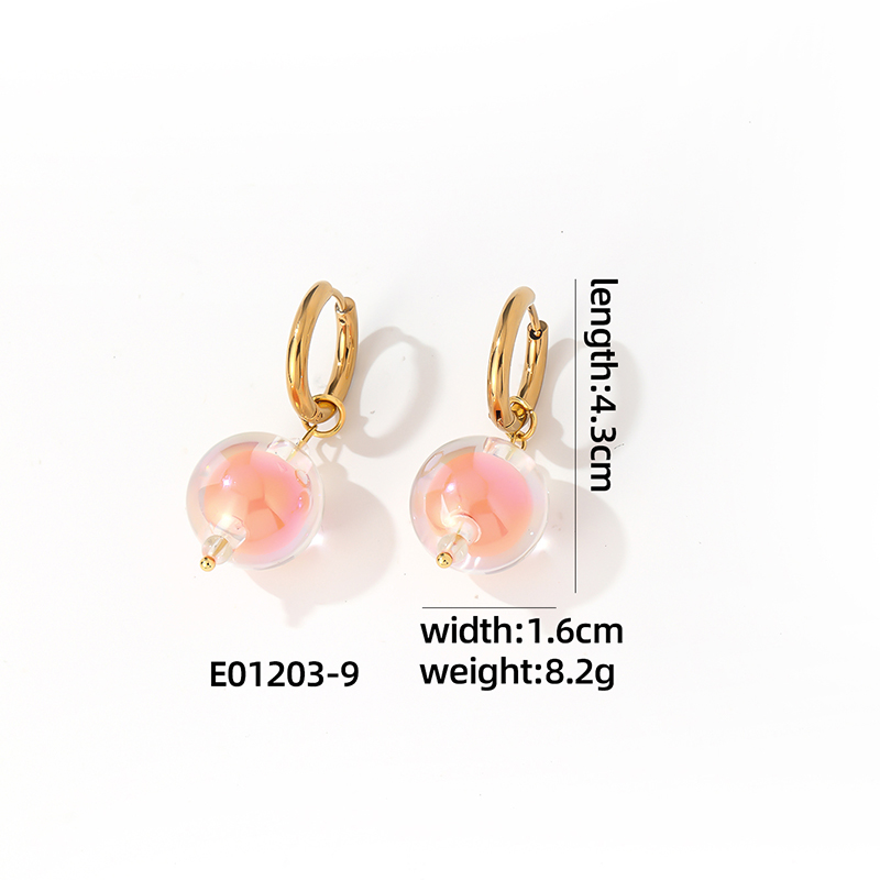 1 Pair Casual Cute Sweet Round Plating Copper Drop Earrings display picture 7