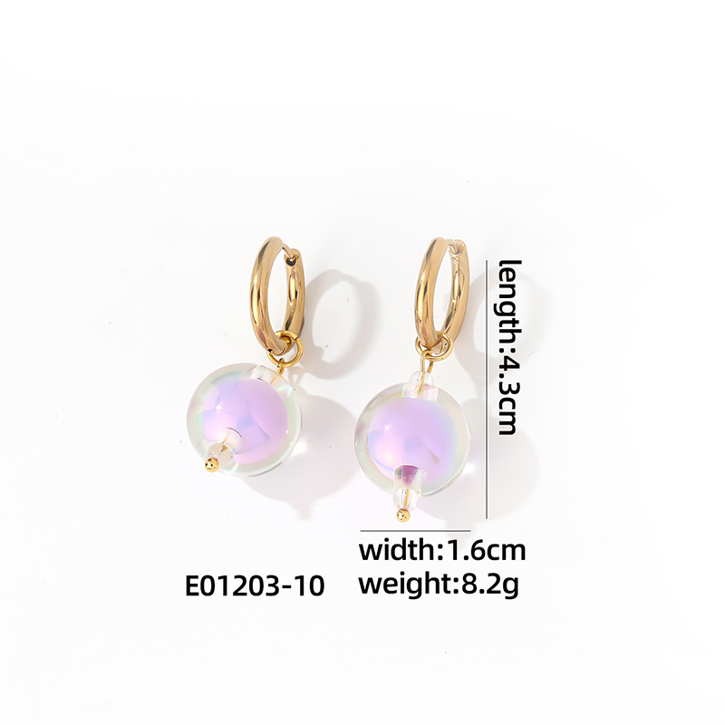 1 Pair Casual Cute Sweet Round Plating Copper Drop Earrings display picture 9