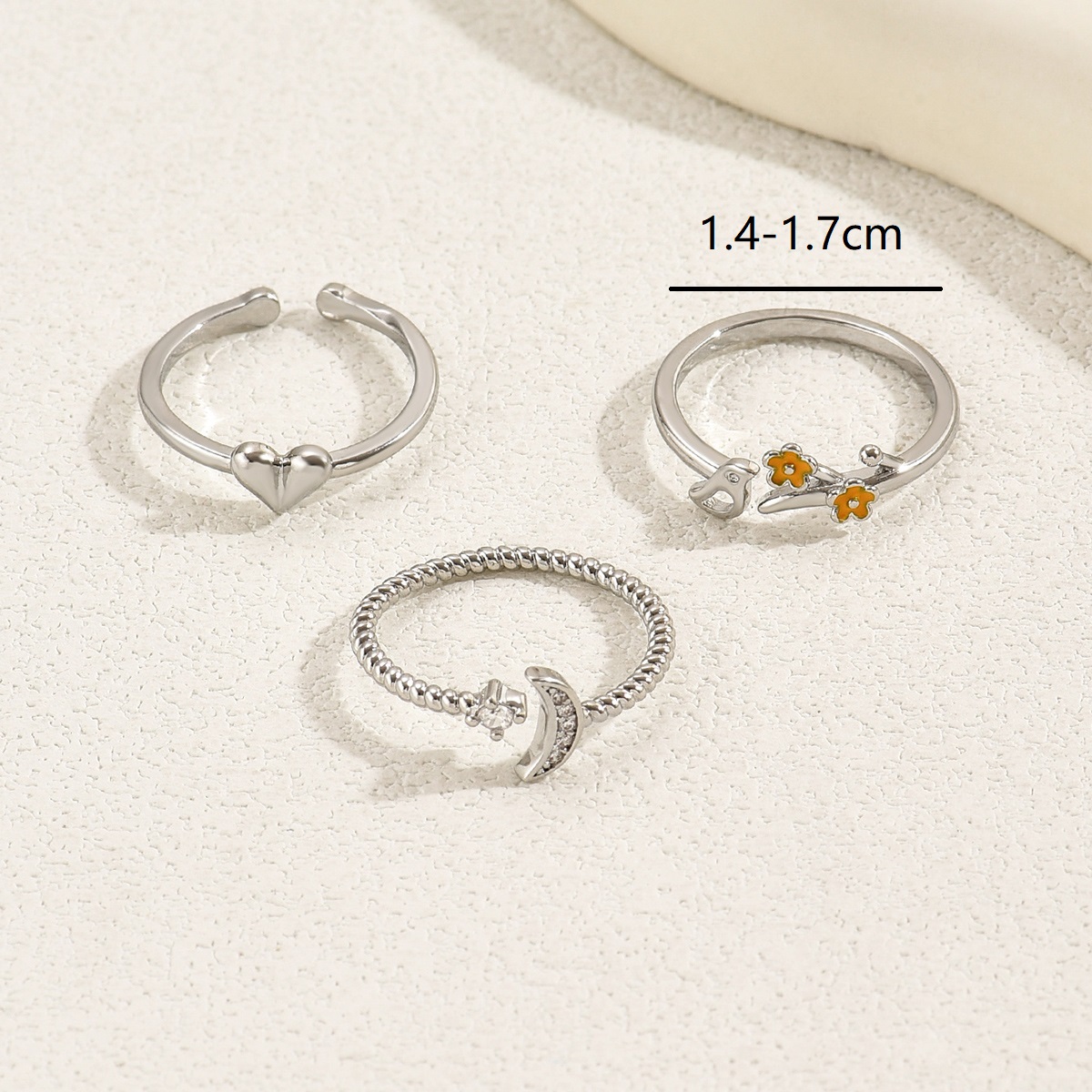 Vacation Beach Korean Style Moon Heart Shape Flower Copper Plating Inlay Zircon White Gold Plated Women's Toe Rings display picture 6