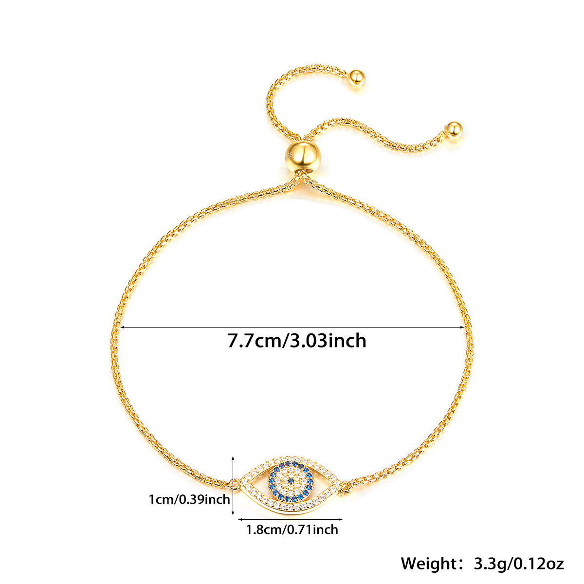 Simple Style Classic Style Devil's Eye Sterling Silver Plating Inlay Zircon 18k Gold Plated White Gold Plated Bracelets display picture 3