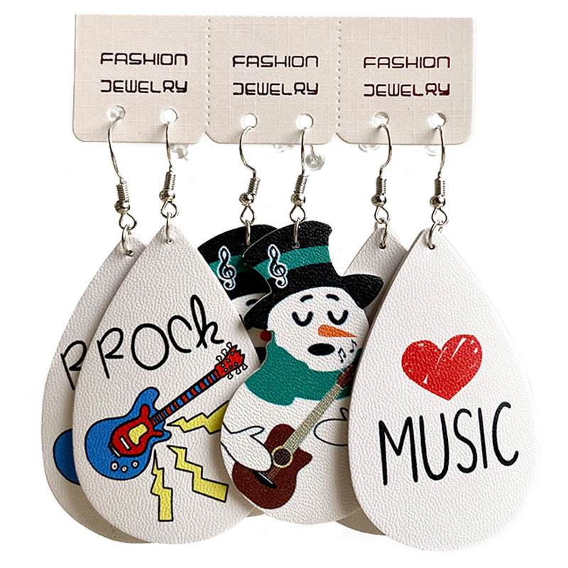 1 Set Cute Letter Snowman Leather Drop Earrings display picture 4