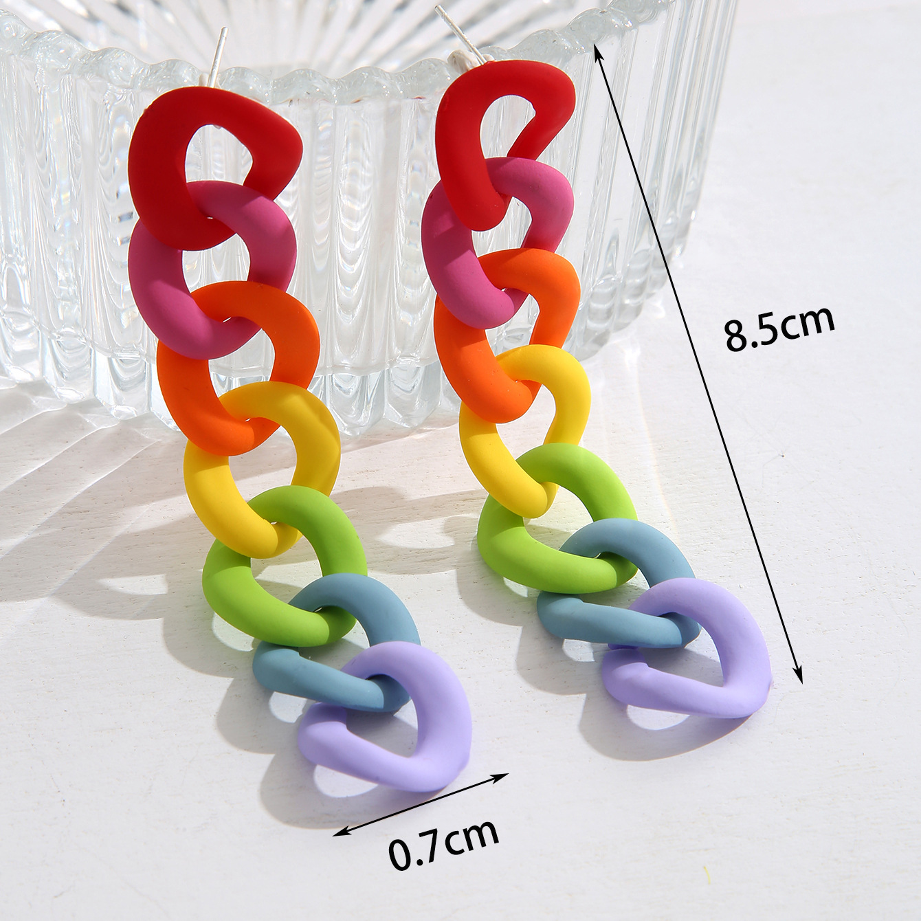 1 Pair Ig Style Multicolor Chain Plating Alloy Drop Earrings display picture 1
