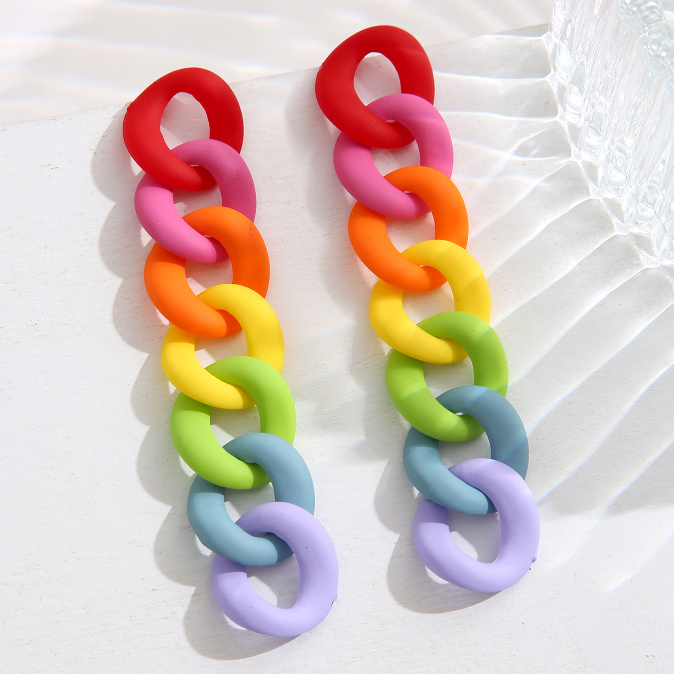 1 Pair Ig Style Multicolor Chain Plating Alloy Drop Earrings display picture 4