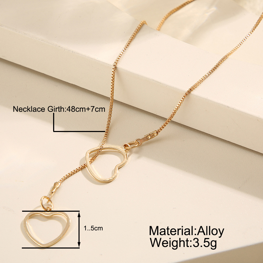 Ig Style Heart Shape Alloy Plating Hollow Out Women's Pendant Necklace display picture 1