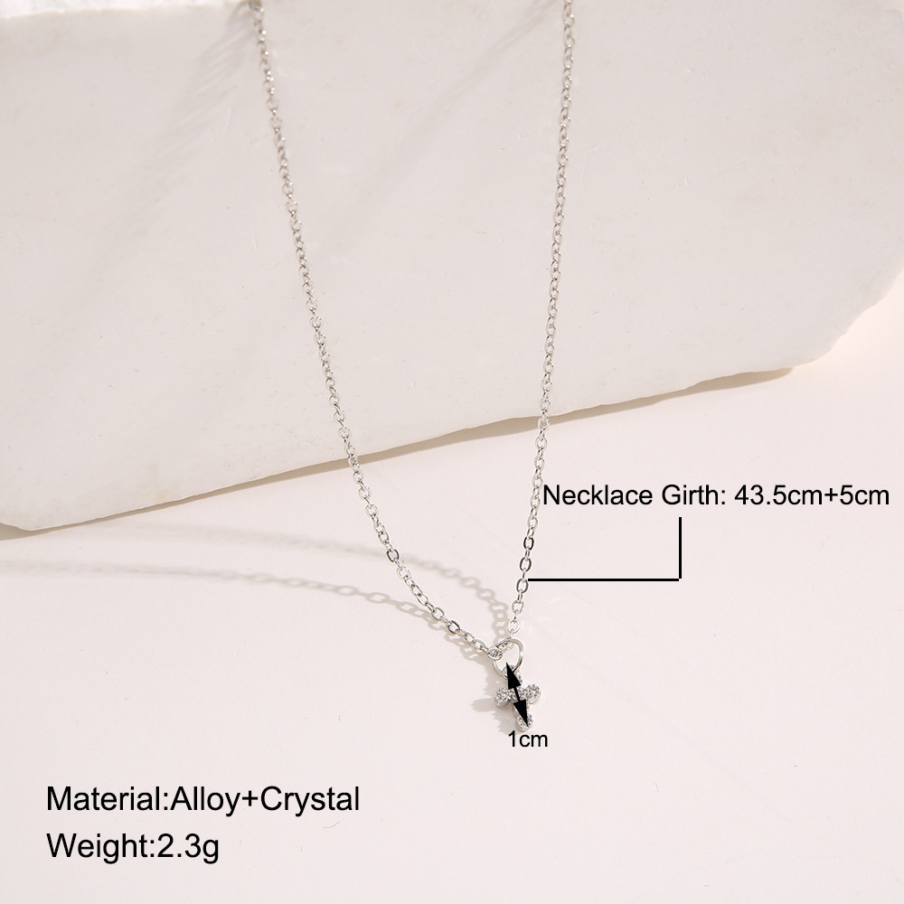 Ig Style Cross Alloy Zinc Alloy Plating Inlay Rhinestones Women's Pendant Necklace display picture 1