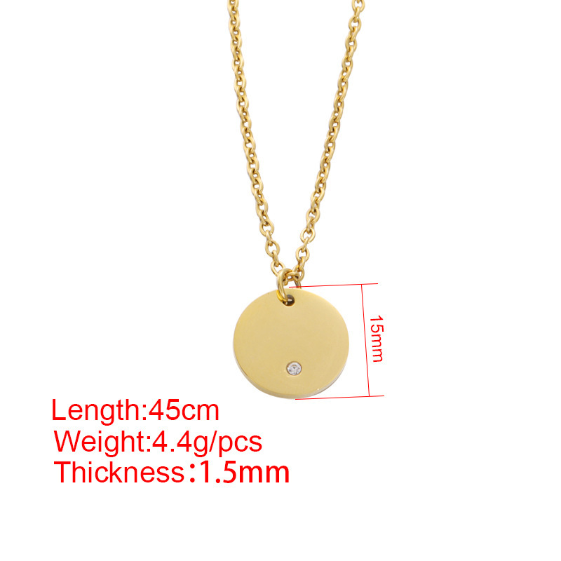 Stainless Steel 18K Gold Plated Classic Style Commute Plating Round None Pendant Necklace display picture 1