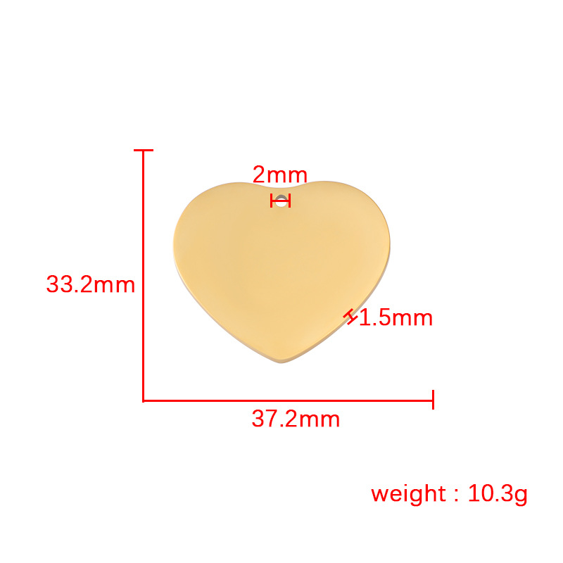 1 Piece Stainless Steel None 18K Gold Plated Rose Gold Plated Heart Shape Solid Color display picture 1