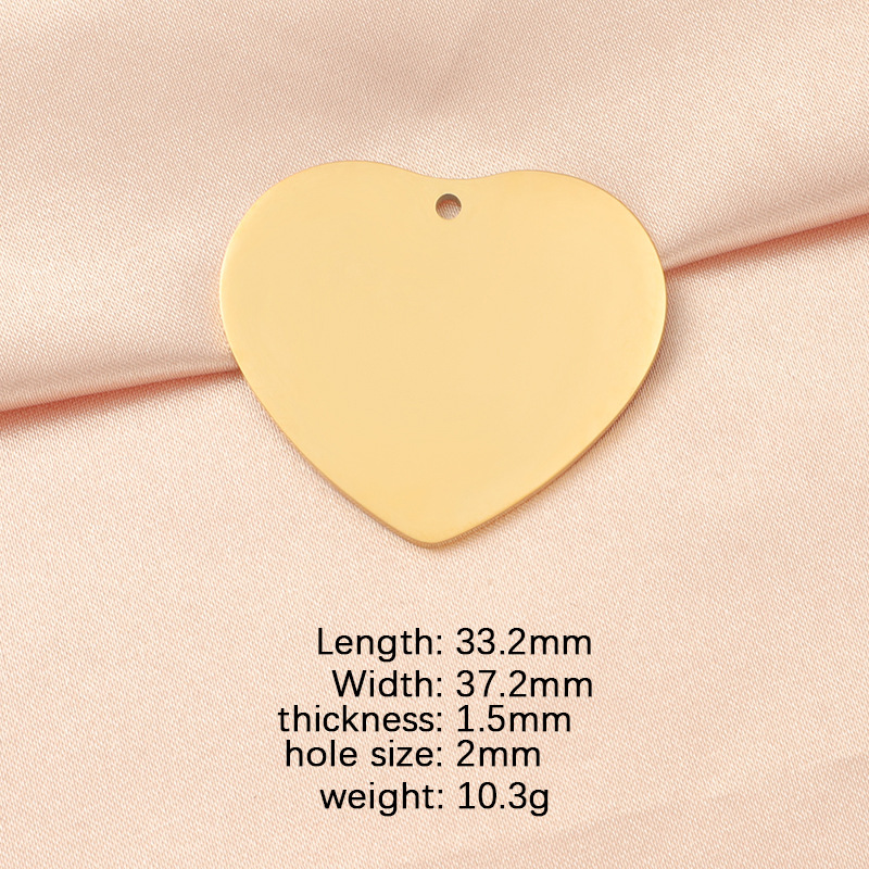 1 Piece Stainless Steel None 18K Gold Plated Rose Gold Plated Heart Shape Solid Color display picture 5