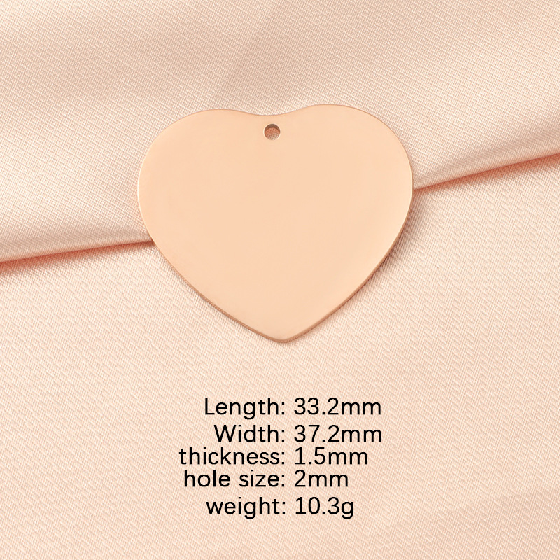 1 Piece Stainless Steel None 18K Gold Plated Rose Gold Plated Heart Shape Solid Color display picture 6