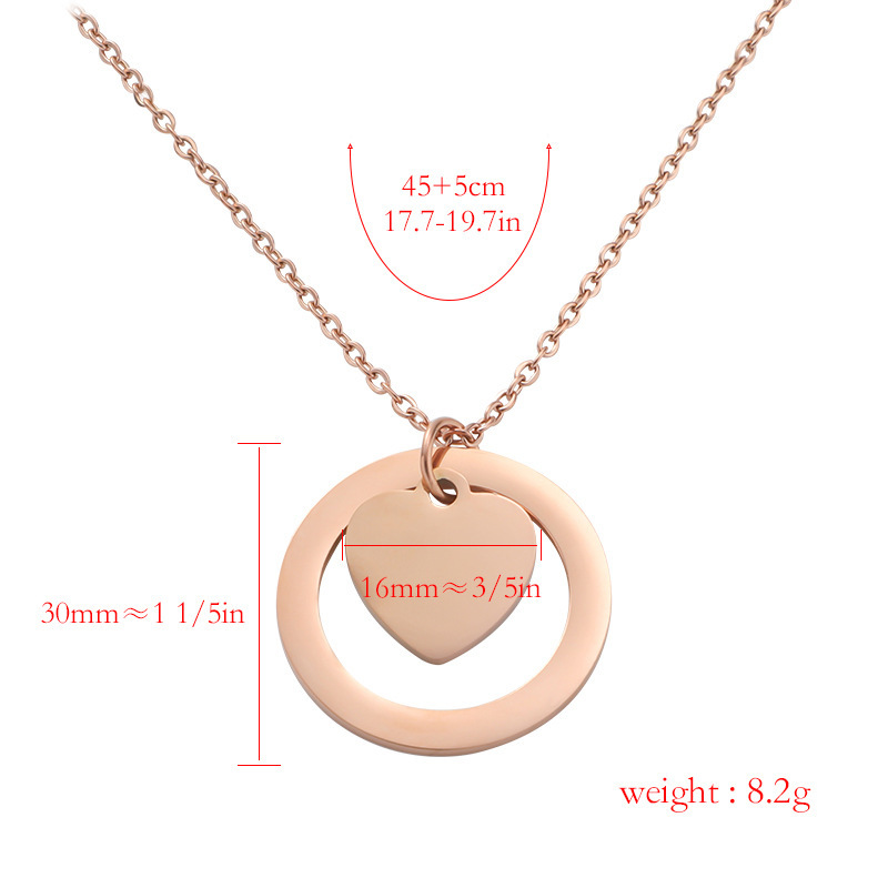 Stainless Steel 18K Gold Plated Simple Style Classic Style Heart Shape None Pendant Necklace display picture 1