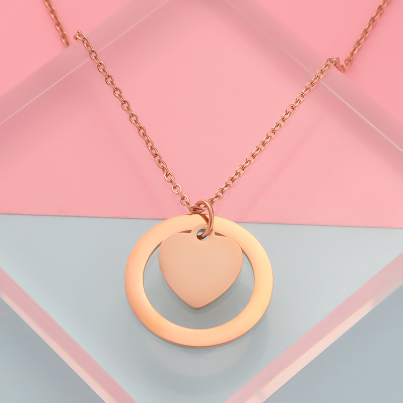 Stainless Steel 18K Gold Plated Simple Style Classic Style Heart Shape None Pendant Necklace display picture 7
