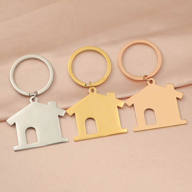 Streetwear House Stainless Steel None 18K Gold Plated Bag Pendant Keychain display picture 4