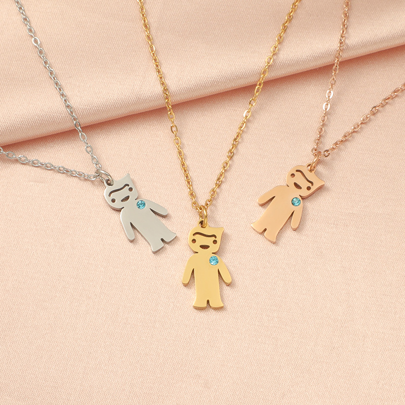 Stainless Steel 18K Gold Plated Cartoon Style Basic Streetwear Plating Inlay Geometric Zircon Pendant Necklace display picture 7