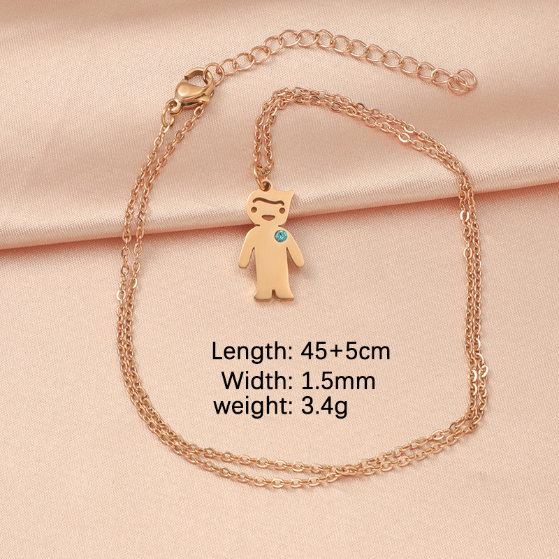 Stainless Steel 18K Gold Plated Cartoon Style Basic Streetwear Plating Inlay Geometric Zircon Pendant Necklace display picture 14
