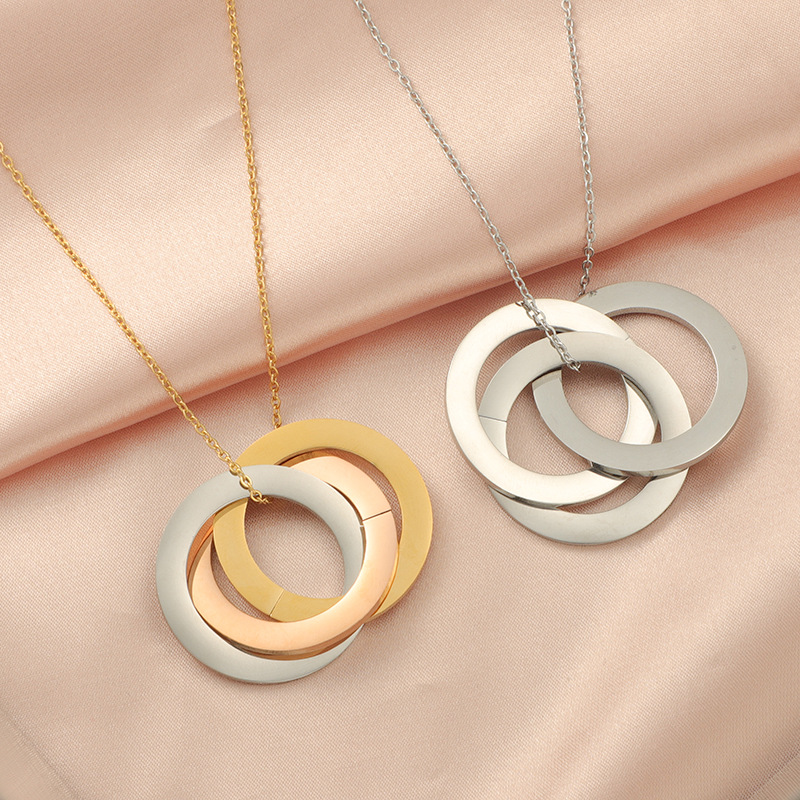 Stainless Steel 18K Gold Plated Basic Classic Style Geometric None Pendant Necklace display picture 10