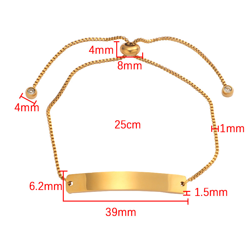 Simple Style Classic Style Geometric Stainless Steel 18K Gold Plated Zircon Bracelets In Bulk display picture 1