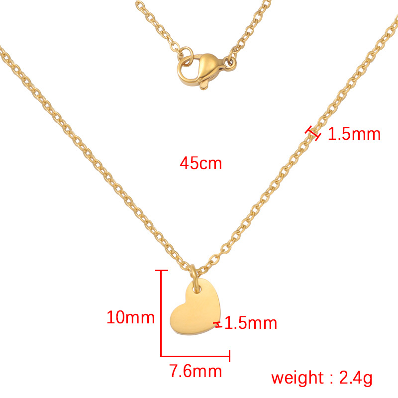 Stainless Steel 18K Gold Plated Simple Style Commute Heart Shape None Pendant Necklace display picture 1