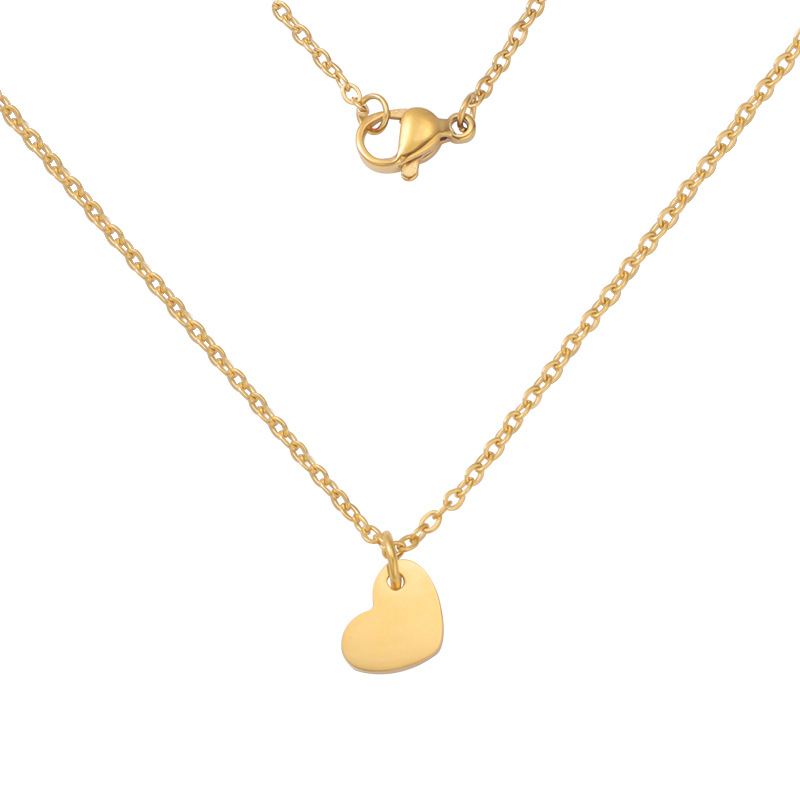 Stainless Steel 18K Gold Plated Simple Style Commute Heart Shape None Pendant Necklace display picture 2