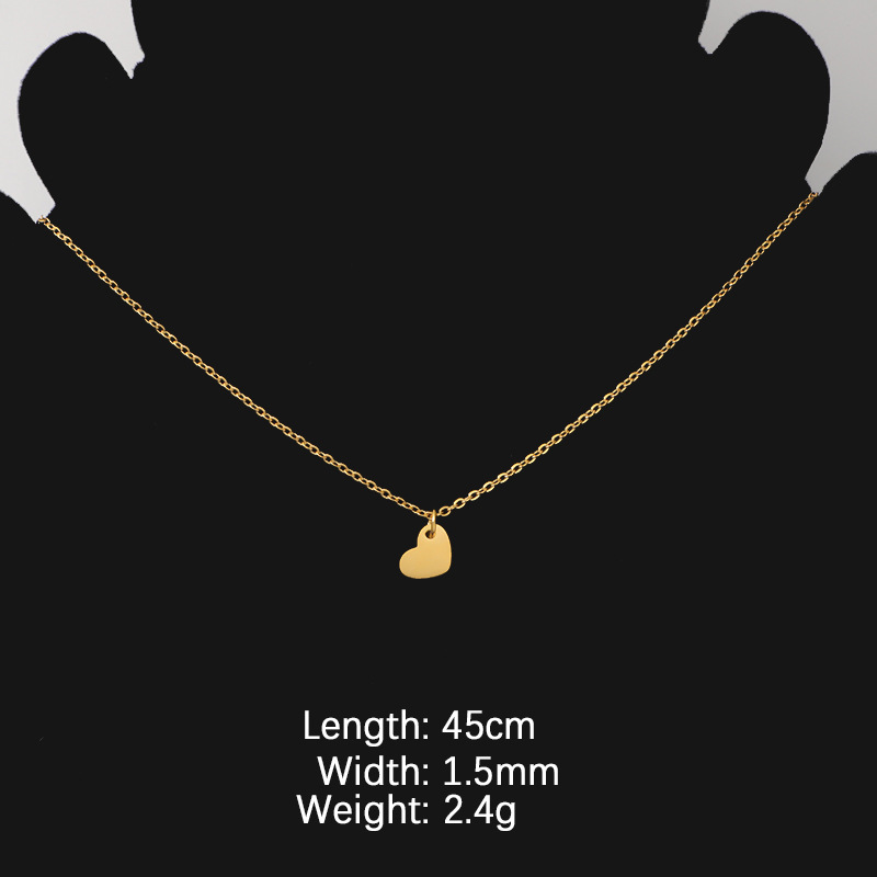 Stainless Steel 18K Gold Plated Simple Style Commute Heart Shape None Pendant Necklace display picture 4