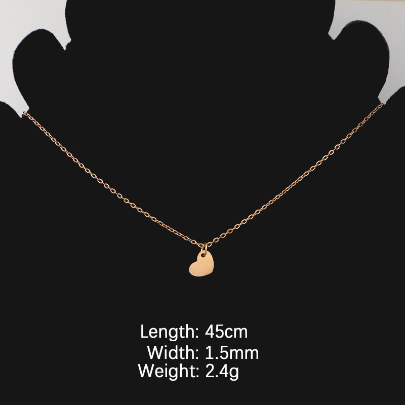 Stainless Steel 18K Gold Plated Simple Style Commute Heart Shape None Pendant Necklace display picture 5