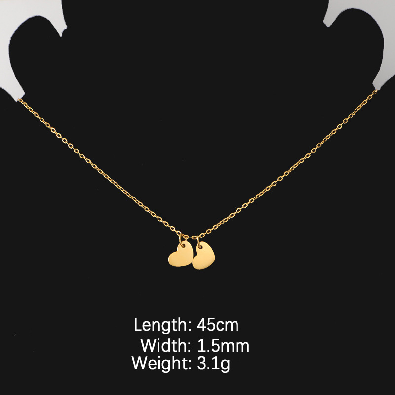 Stainless Steel 18K Gold Plated Simple Style Commute Heart Shape None Pendant Necklace display picture 7