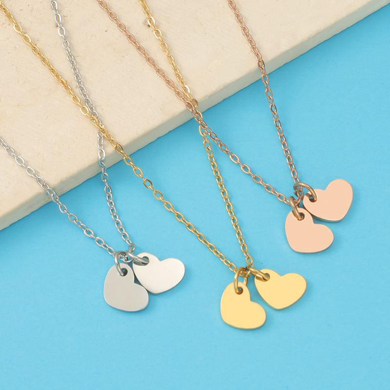 Stainless Steel 18K Gold Plated Simple Style Commute Heart Shape None Pendant Necklace display picture 19