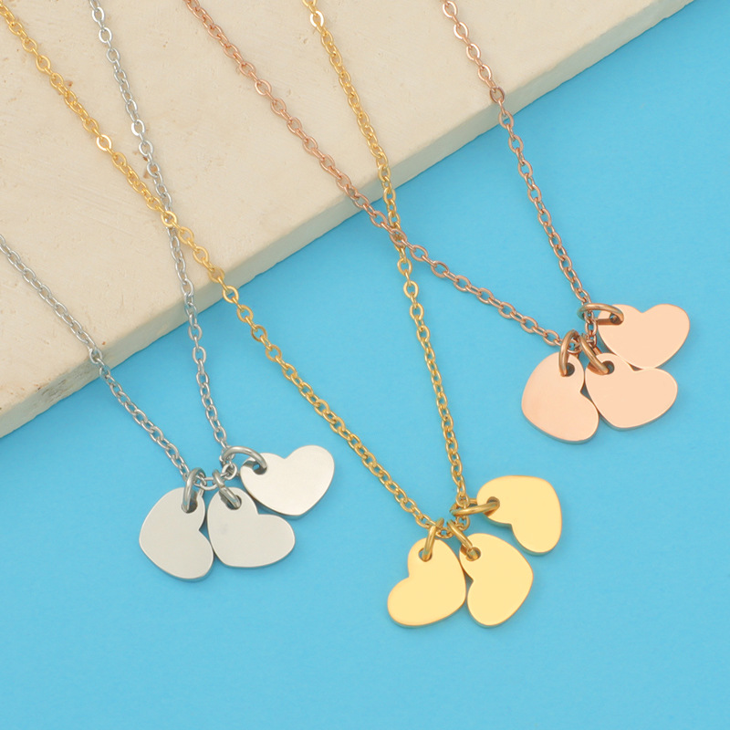 Stainless Steel 18K Gold Plated Simple Style Commute Heart Shape None Pendant Necklace display picture 20